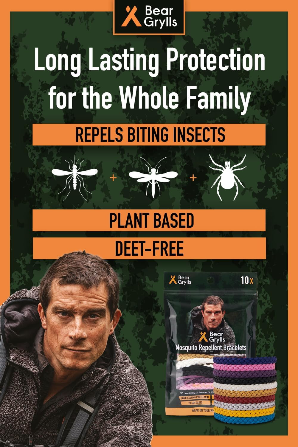Mosquito Repellent Bracelets | Deet-Free | 10 Pack
