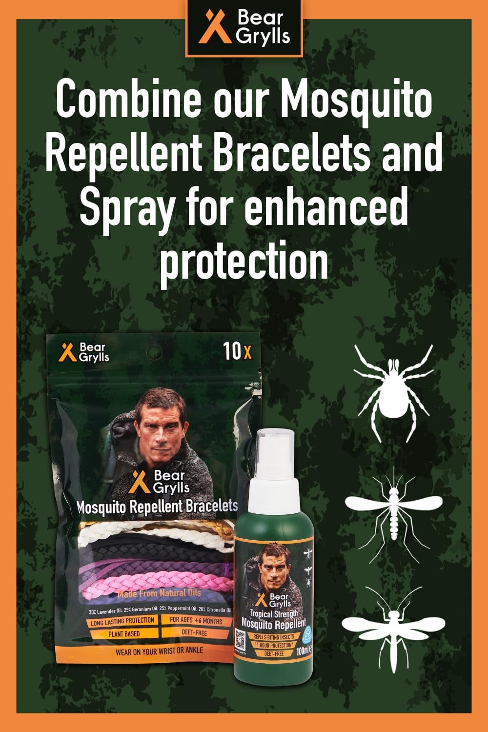 Mosquito Repellent Bracelets | Deet-Free | 10 Pack