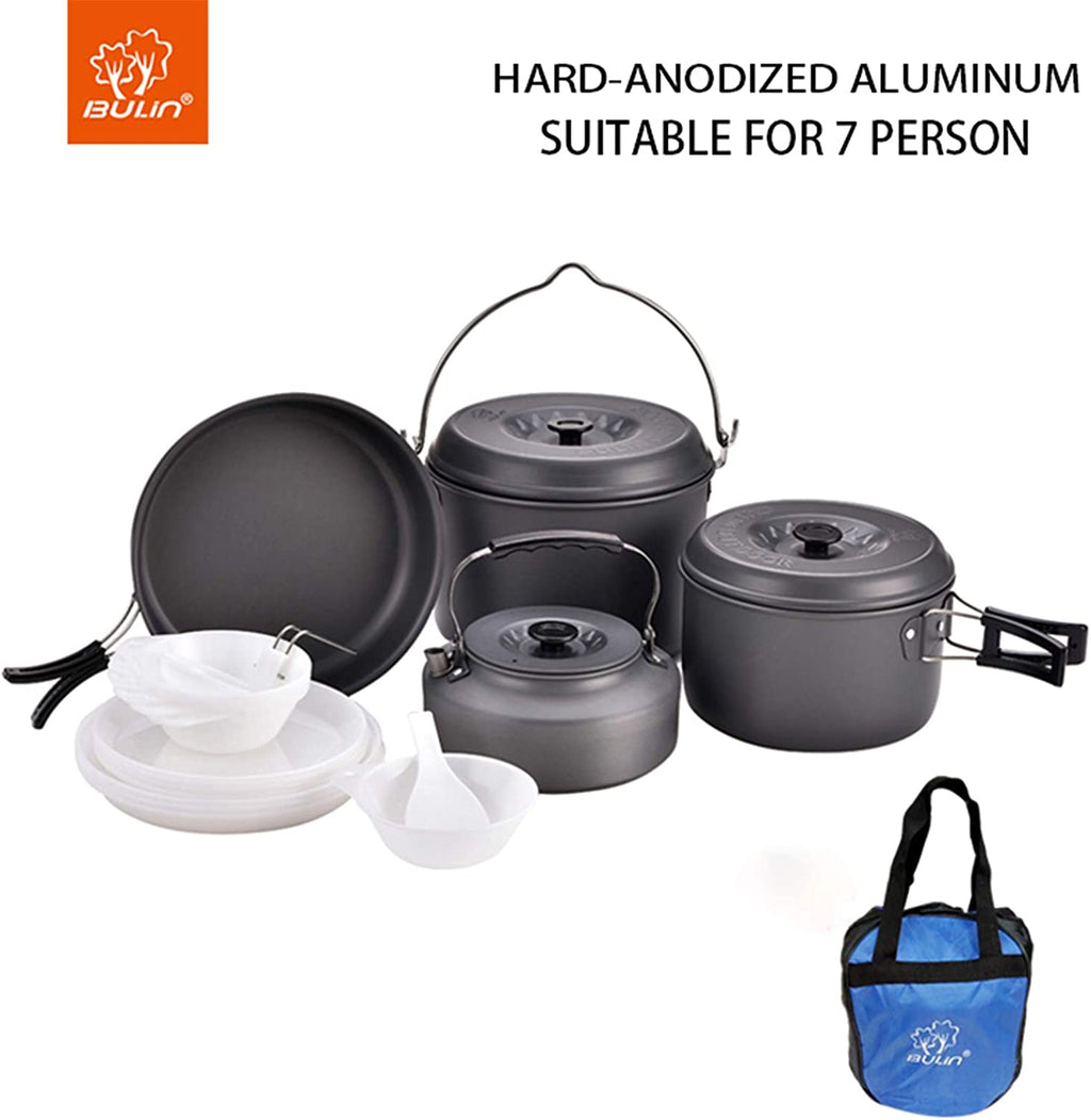 13-Piece Camping Cookware Mess Kit – Nonstick, Lightweight, BPA-Free