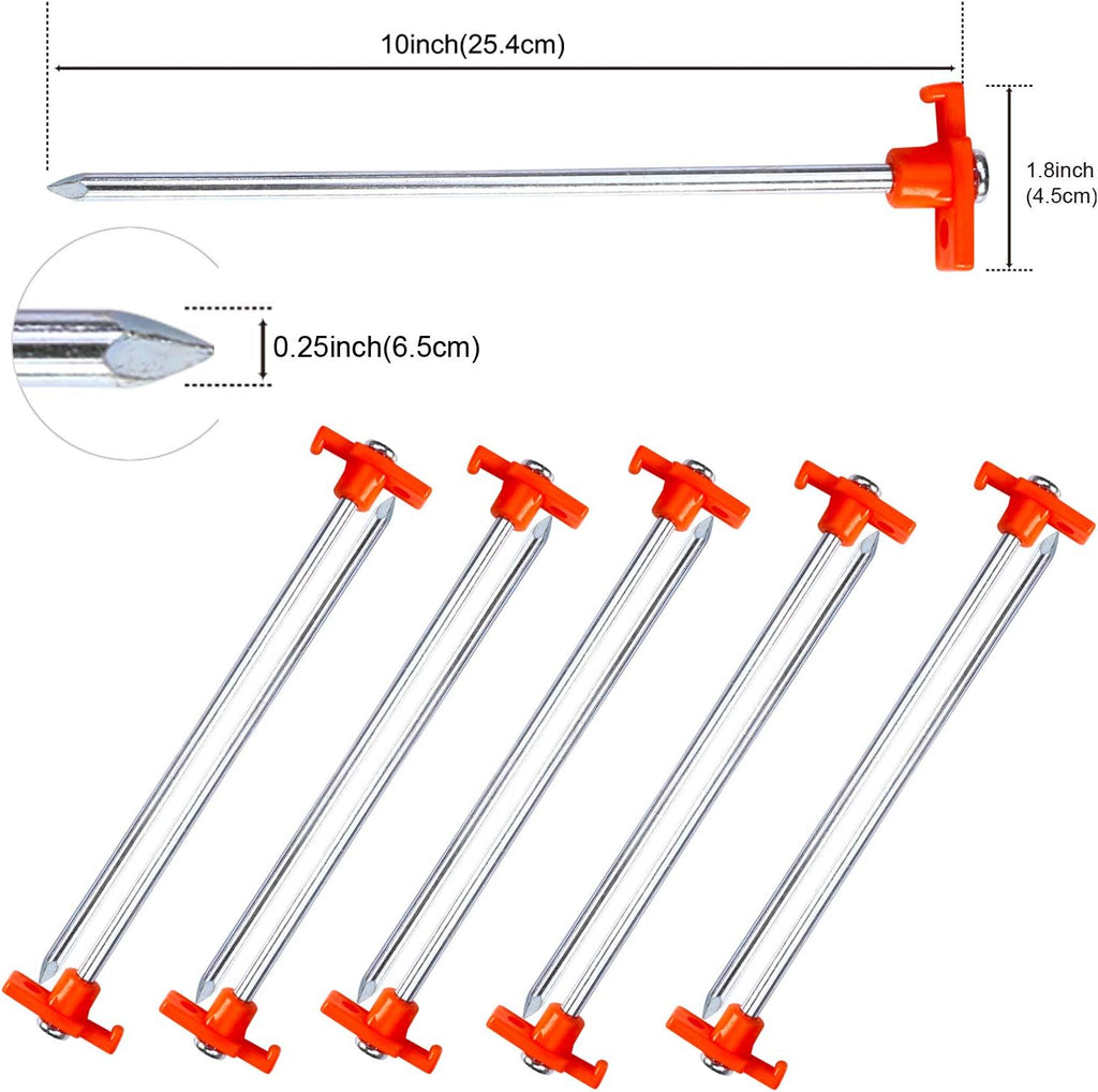 Tent Stakes Camping Tent Stakes, 10Pc-Pack (Orange)