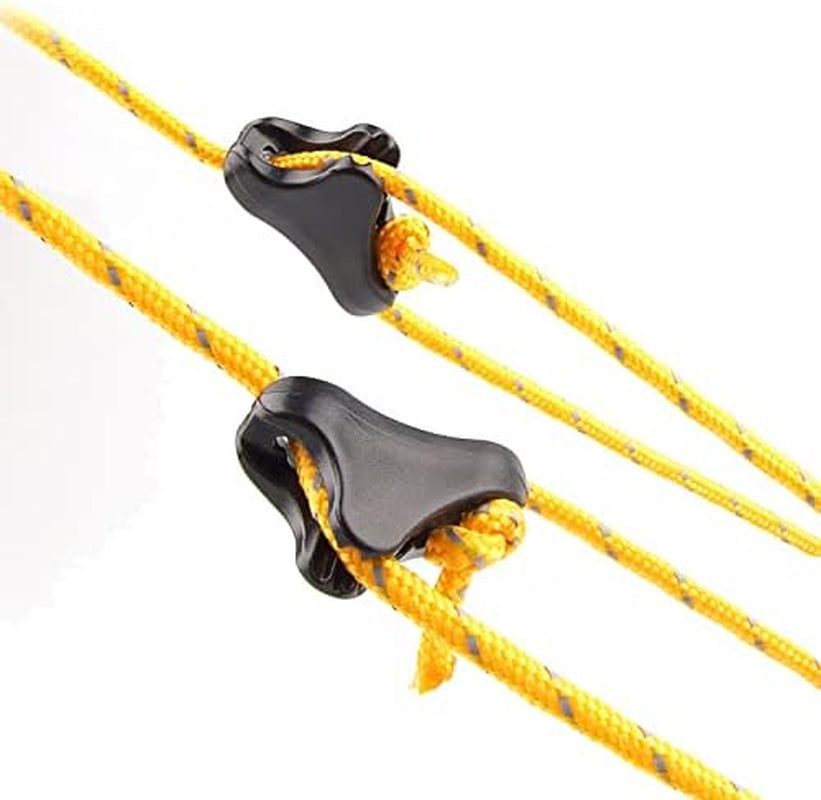 12Pack Ultralight Guyline Tensioners Tent Guyline Cord Rope Adjuster for Outdoor Camping Hiking Tent Tarp Canopy Shelter (Black), FLC554-B