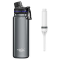 Filtered Water Bottle,  C3 Water Bottle Filter with Replaceable ACFX2 Filter Cartridge, Portable Water Filter 36Oz Bpa-Free for Travel, Hiking & Camping Drinking Use(Grey)