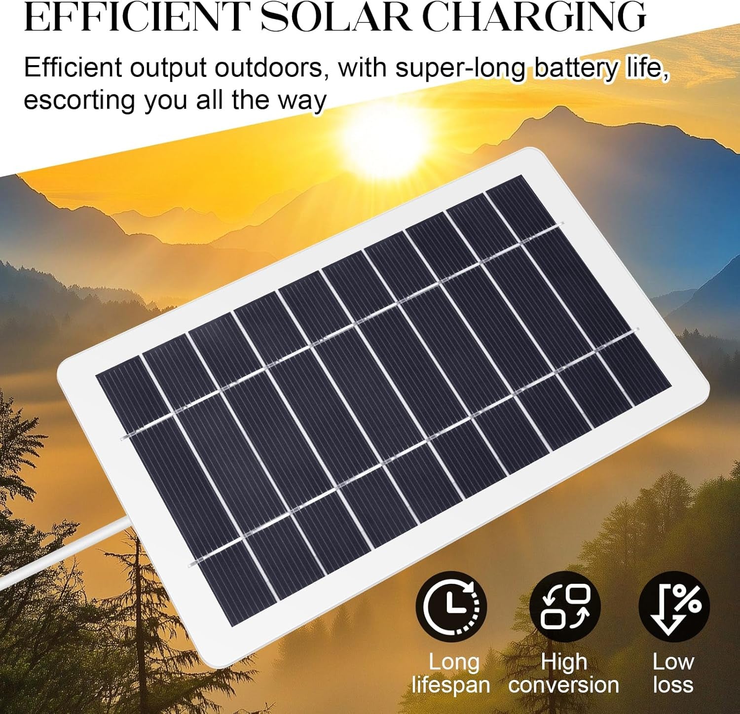 USB Solar Panel Charger, Portable Solar Panel Kit for Camera, Cell Phone Charging, Camping, Hiking, Outdoor Travel 5V 5W (White 5W 1PCS)