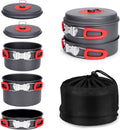 Compact Camping Cookware Set – 4-Person Pots & Pans with Carry Bag
