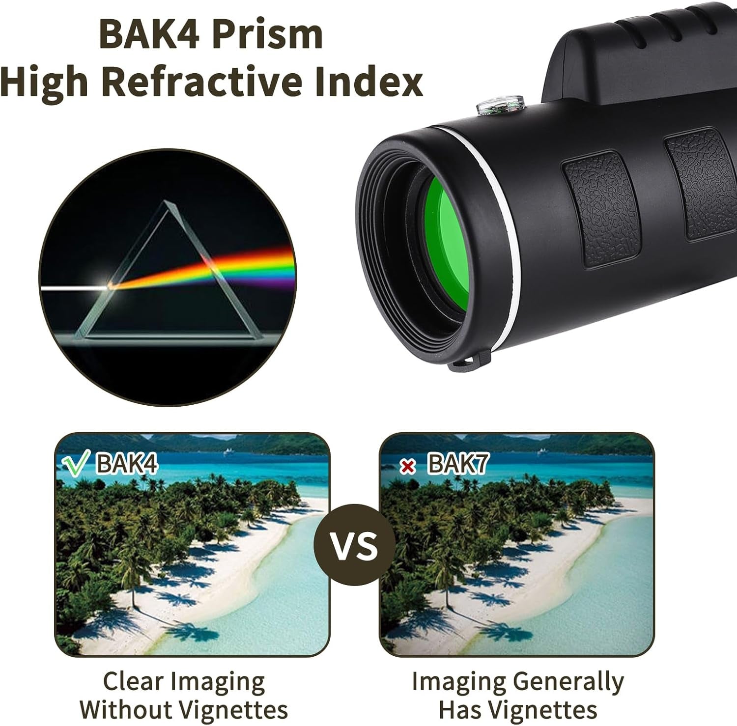 40X60 Monocular Telescope, Small Monoculars for Adults High Powered, Night Vision Monocular Telescope for Smartphone, High Definition Handheld Telescope for Wildlife Bird Watching Hunting