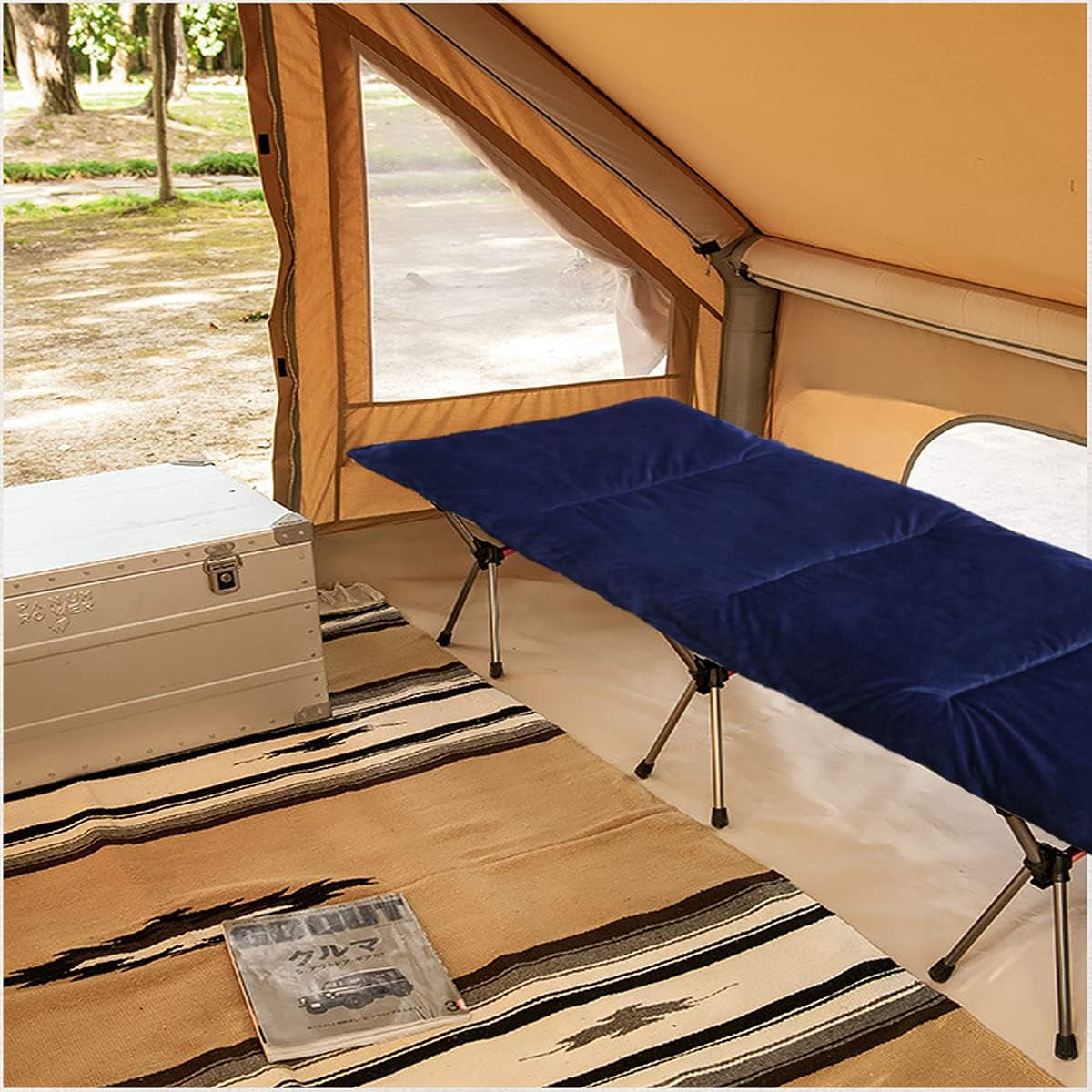 Thick Camping Sleeping Pad, Soft Comfortable Microfiber Camping Cot Pads for Adults, Lightweight Foldable Sleeping Mats for Traveling Hiking Backpacking Traveling