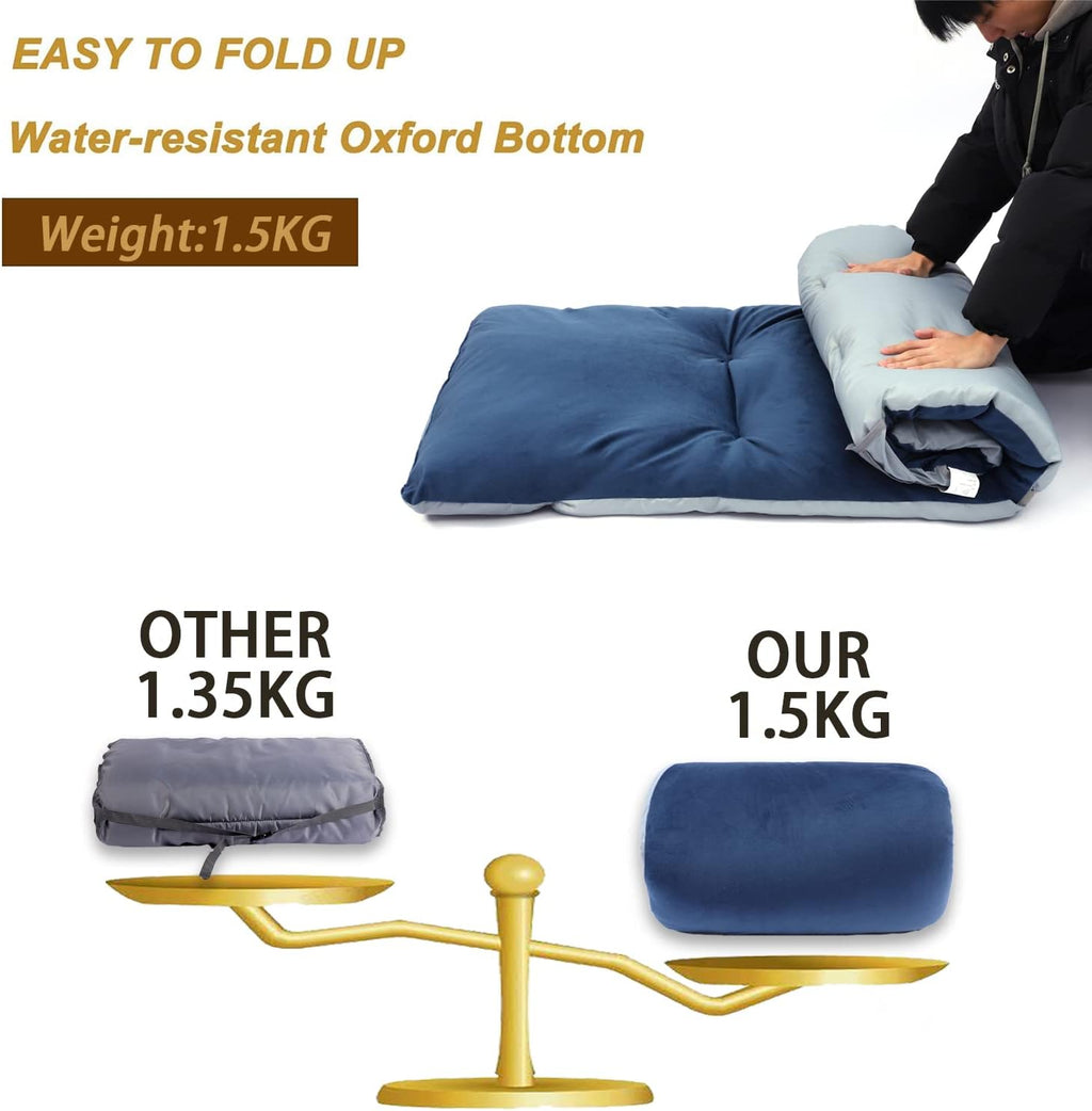 Thick Camping Sleeping Pad, Soft Comfortable Microfiber Camping Cot Pads for Adults, Lightweight Foldable Sleeping Mats for Traveling Hiking Backpacking Traveling