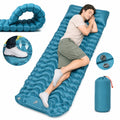 Camping Sleeping Pad, 6.3" Inflatable Sleeping Pad with Pillow & Foot Pump, Waterproof Connectable Camping Mat for Backpacking Hiking Travel