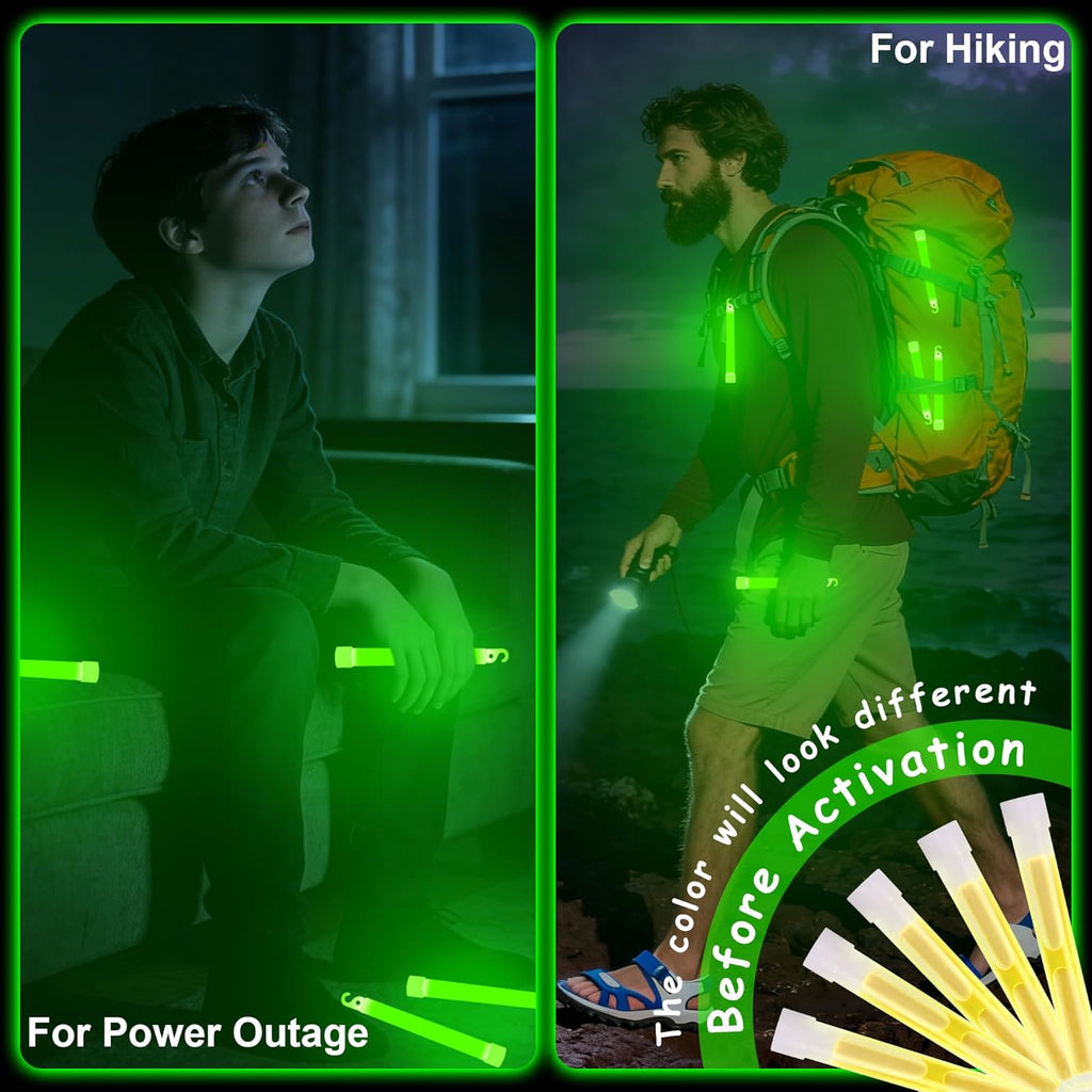 12 Pk Ultra Bright Glow Sticks Bulk, Glow in the Dark 6 Inch Emergency Light Stick, Vibrant Colors Light up Sticks for Hurricane Supplies Camping Survival Fishing Neon Party Favors