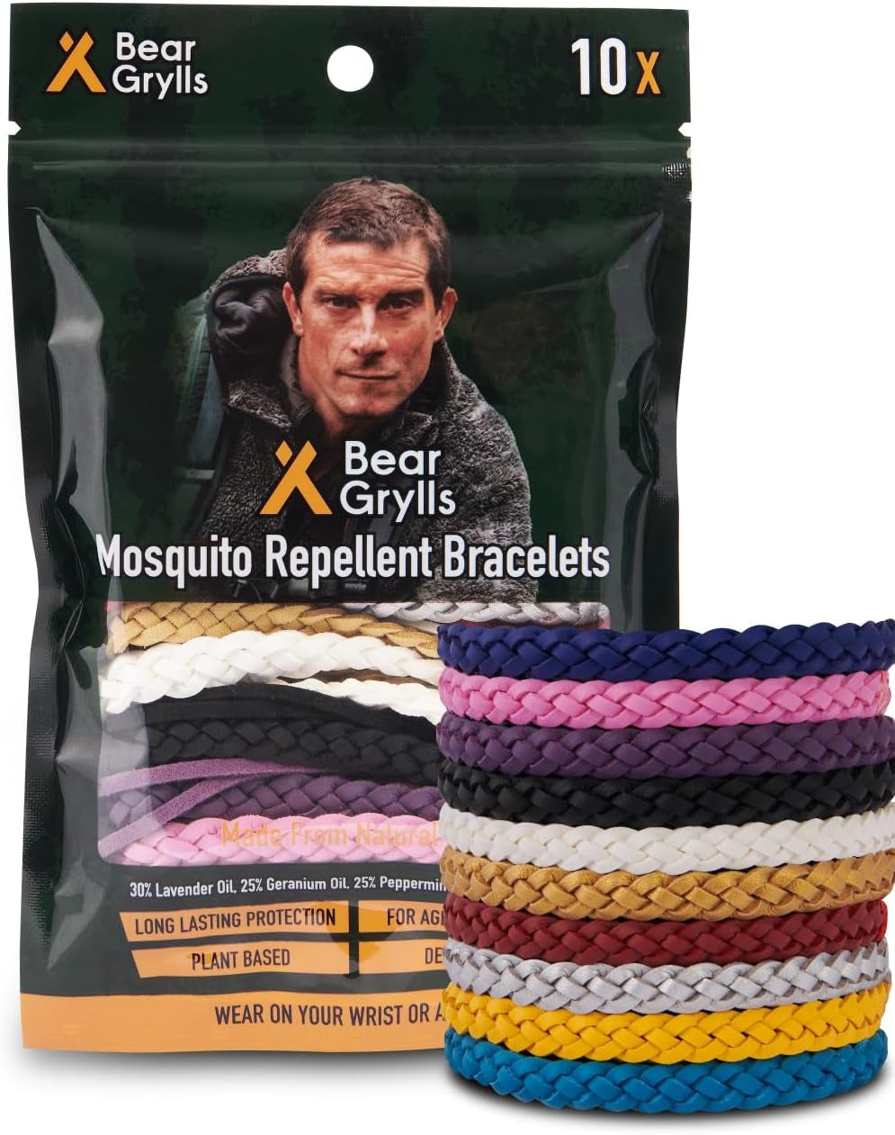 Mosquito Repellent Bracelets | Deet-Free | 10 Pack