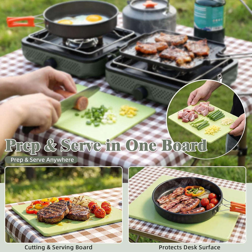 2-Burner Propane Camping Stove with Windscreen & Carry Bag – 30,000 BTU