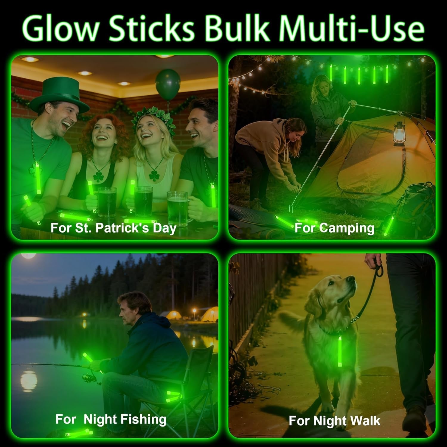 12 Pk Ultra Bright Glow Sticks Bulk, Glow in the Dark 6 Inch Emergency Light Stick, Vibrant Colors Light up Sticks for Hurricane Supplies Camping Survival Fishing Neon Party Favors