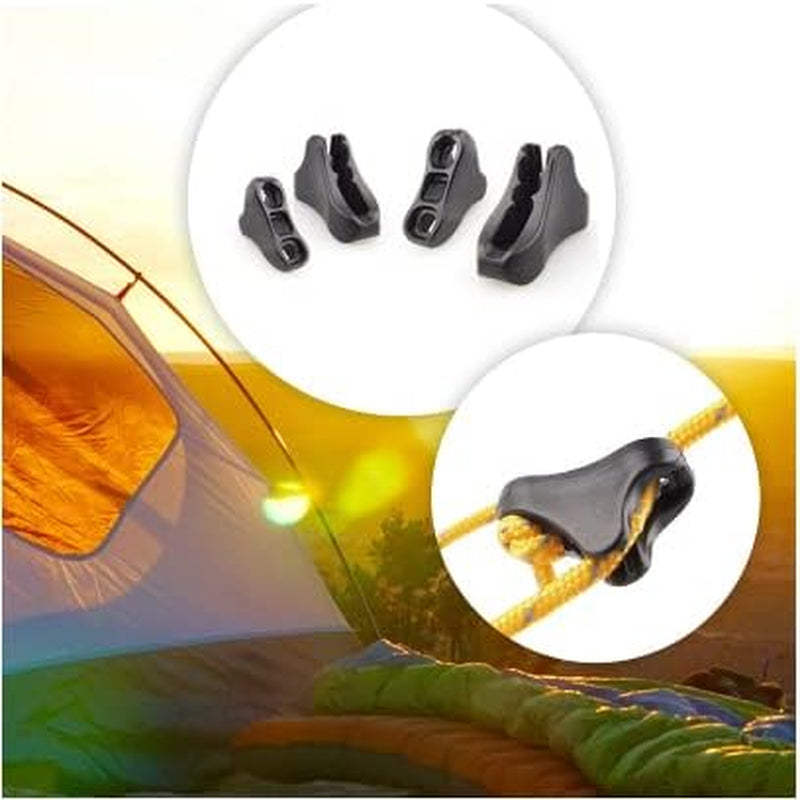 12Pack Ultralight Guyline Tensioners Tent Guyline Cord Rope Adjuster for Outdoor Camping Hiking Tent Tarp Canopy Shelter (Black), FLC554-B