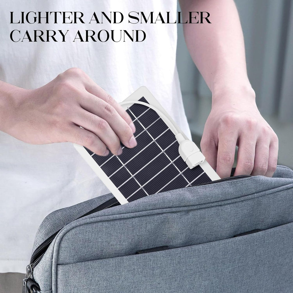USB Solar Panel Charger, Portable Solar Panel Kit for Camera, Cell Phone Charging, Camping, Hiking, Outdoor Travel 5V 5W (White 5W 1PCS)