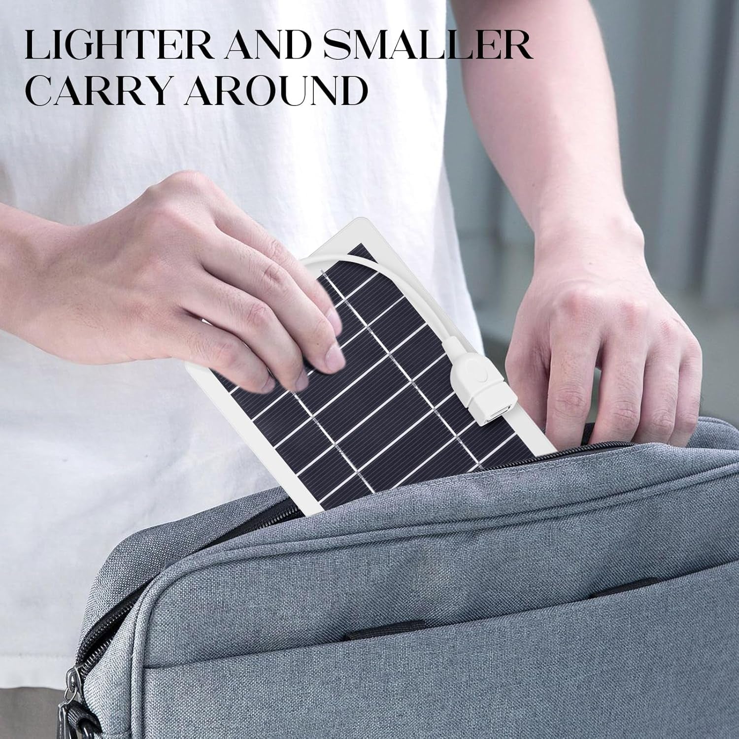 USB Solar Panel Charger, Portable Solar Panel Kit for Camera, Cell Phone Charging, Camping, Hiking, Outdoor Travel 5V 5W (White 5W 1PCS)