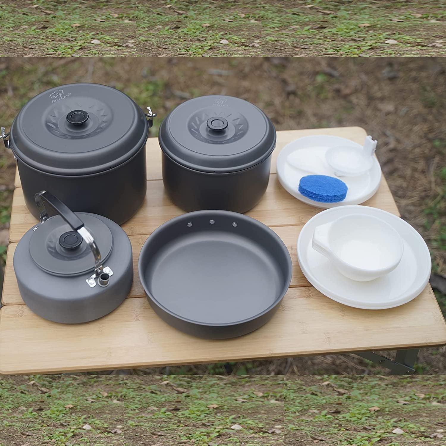 13-Piece Camping Cookware Mess Kit – Nonstick, Lightweight, BPA-Free