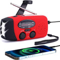 FM/AM/NOAA Weather Radio Hand Crank Self Powered Solar Portable Mini Emergency Survival Radios with 3 LED Super Bright Flashlight 2000Mah Battery Operated Power Smart Phone Charger,Sos