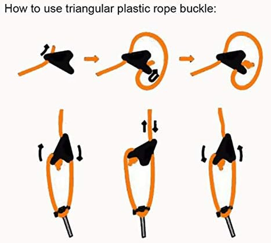 12Pack Ultralight Guyline Tensioners Tent Guyline Cord Rope Adjuster for Outdoor Camping Hiking Tent Tarp Canopy Shelter (Black), FLC554-B